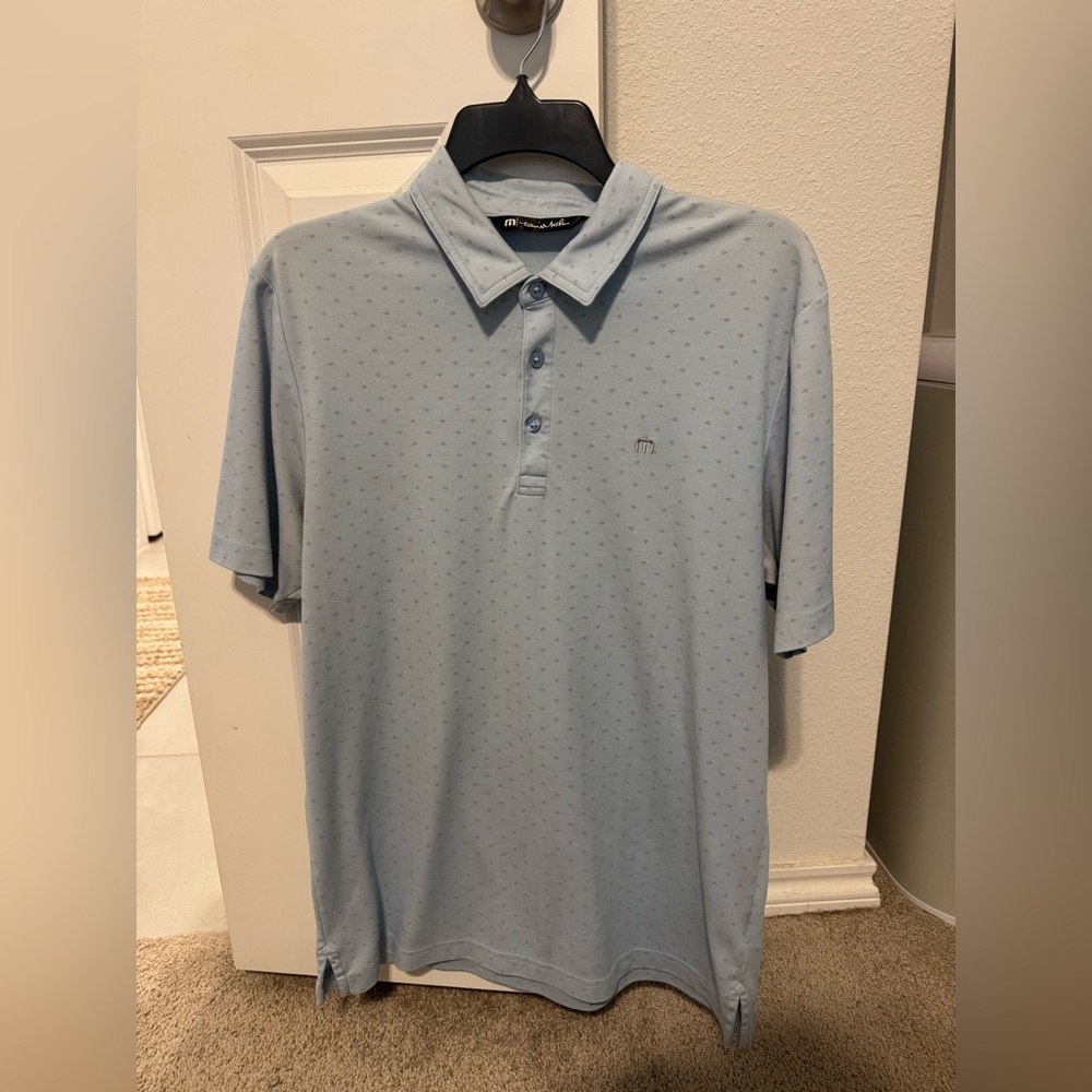 Travis matthew Men's Light Blue Polo Shirt medium